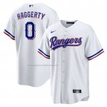 Camiseta Beisbol Hombre Texas Rangers Sam Haggerty Primera Replica Blanco