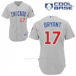 Camiseta Beisbol Hombre Chicago Cubs 17 Kris Bryant Gris Cool Base