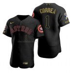 Camiseta Beisbol Hombre Houston Astros Carlos Correa Negro 2021 Salute To Service