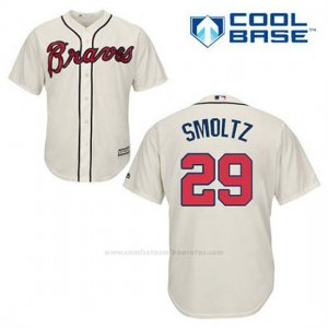 Camiseta Beisbol Hombre Atlanta Braves 29 John Smoltz Crema Alterno Cool Base