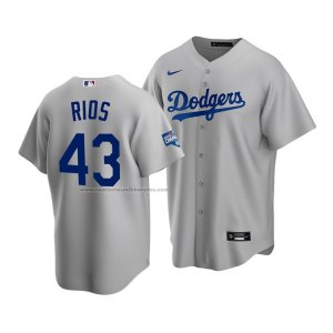 Camiseta Beisbol Hombre Los Angeles Dodgers Edwin Rios 2020 Replica Alterno Gris