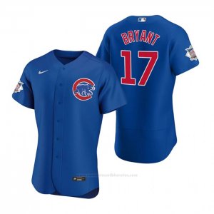 Camiseta Beisbol Hombre Chicago Cubs Kris Bryant Autentico 2020 Alterno Azul