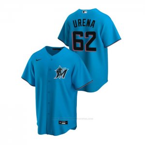 Camiseta Beisbol Hombre Miami Marlins Jose Urena Replica Alterno Azul