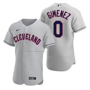 Camiseta Beisbol Hombre Cleveland Guardians Andres Gimenez Autentico Road Gris