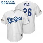 Camiseta Beisbol Hombre Los Angeles Dodgers 2017 Postemporada Chase Utley Blanco Cool Base