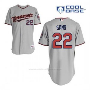 Camiseta Beisbol Hombre Minnesota Twins Miguel Sano 22 Gris Cool Base