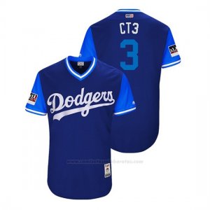 Camiseta Beisbol Hombre Los Angeles Dodgers Chris Taylor 2018 Llws Players Weekend Ct3 Royal