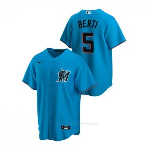 Camiseta Beisbol Hombre Miami Marlins Jon Berti Replica Alterno Azul