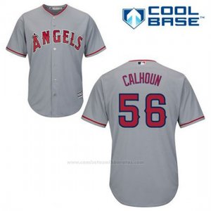 Camiseta Beisbol Hombre Los Angeles Angels Kole Calhoun 56 Gris Cool Base