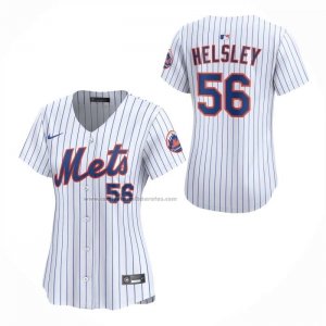 Camiseta Beisbol Mujer New York Mets Ryan Helsley Primera Limited Blanco