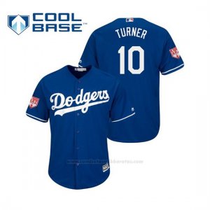 Camiseta Beisbol Hombre Los Angeles Dodgers Justin Turner Cool Base Entrenamiento de Primavera 2019 Azul