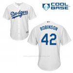 Camiseta Beisbol Hombre Los Angeles Dodgers Jackie Robinson 42 Blanco 1ª Cool Base