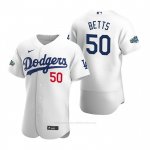 Camiseta Beisbol Hombre Los Angeles Dodgers Mookie Betts Autentico 2020 Primera Blanco