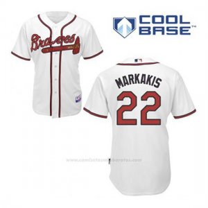 Camiseta Beisbol Hombre Atlanta Braves 22 Nick Markakis Blanco 1ª Cool Base