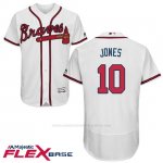 Camiseta Beisbol Hombre Atlanta Braves 10 Chipper Jones Autentico Coleccion Flex Base Blanco