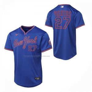 Camiseta Beisbol Nino New York Mets Mark Vientos Alterno 2 Limited Azul Camiseta Beisbol Nino New York Mets Mark Vientos Alterno 2 Limited Azul