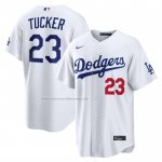 Camiseta Beisbol Hombre Los Angeles Dodgers Kyle Tucker Primera Stadium Blanco Camiseta Beisbol Hombre Los Angeles Dodgers Kyle Tucker Primera Stadium Blanco