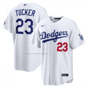 Camiseta Beisbol Hombre Los Angeles Dodgers Kyle Tucker Primera Stadium Blanco