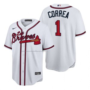 Camiseta Beisbol Hombre Atlanta Braves Carlos Correa Hispanic Heritage Autentico Blanco