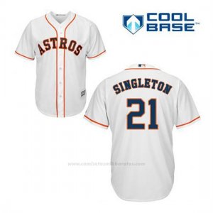 Camiseta Beisbol Hombre Houston Astros Jon Singleton 21 Blanco 1ª Cool Base