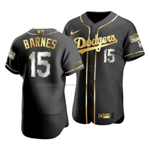 Camiseta Beisbol Hombre Los Angeles Dodgers Austin Barnes Black 2020 World Series Champions Golden Limited Authentic