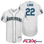 Camiseta Beisbol Hombre Seattle Mariners 22 Robinson Cano Blanco 2017 Flex Base