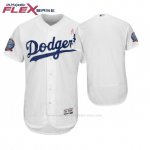 Camiseta Beisbol Hombre Los Angeles Los Angeles Dodgers Blanco 2018 Dia de la Madre Flex Base