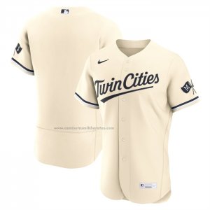 Camiseta Beisbol Hombre Minnesota Twins Alterno Autentico Crema