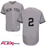 Camiseta Beisbol Hombre New York Yankees Derek Jeter Autentico Coleccion Flex Base Gris