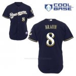 Camiseta Beisbol Hombre Milwaukee Brewers Ryan Braun 8 Azul Azul Alterno Cool Base