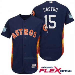 Camiseta Beisbol Hombre Houston Astros Jason Castro 15 Azul 2017 Entrenamiento de Primavera Flex Base Jugador