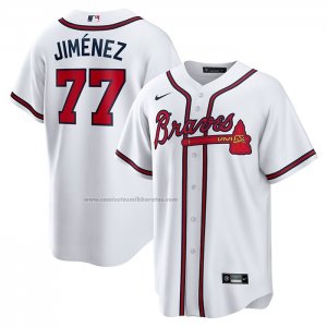 Camiseta Beisbol Hombre Atlanta Braves Joe Jimenez Primera Replica Blanco