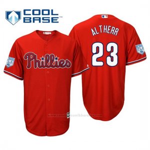 Camiseta Beisbol Hombre Philadelphia Phillies Aaron Altherr Cool Base Entrenamiento de Primavera 2019 Rojo