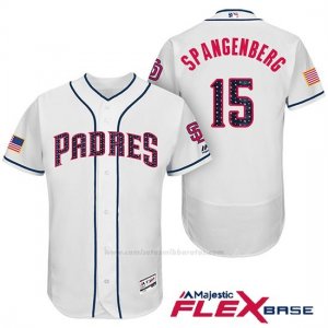 Camiseta Beisbol Hombre San Diego Padres 2017 Estrellas y Rayas Cory Spangenberg Blanco Flex Base