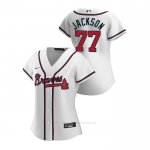 Camiseta Beisbol Mujer Atlanta Braves Luke Jackson 2020 Replica Primera Blanco