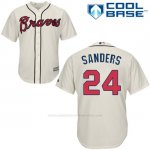 Camiseta Beisbol Hombre Atlanta Braves 24 Deion Sanders Crema Cool Base