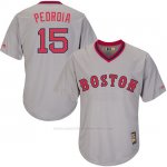 Camiseta Beisbol Hombre Boston Red Sox 15 Dustin Pedroia Turn Back The Clock Gris