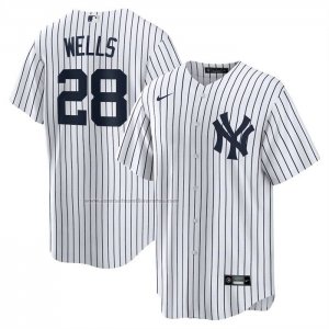 Camiseta Beisbol Hombre New York Yankees Austin Wells Primera Replica Blanco1