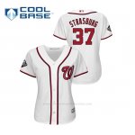 Camiseta Beisbol Mujer Washington Nationals Stephen Strasburg 2019 World Series Bound Cool Base Blanco