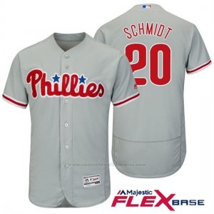 Camiseta Beisbol Hombre Philadelphia Phillies Mike Schmidt Autentico Coleccion Gris Flex Base Jugador
