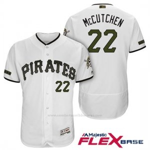 Camiseta Beisbol Hombre Pittsburgh Pirates Andrew Mccutchen Blanco 2018 1ª Alterno Flex Base