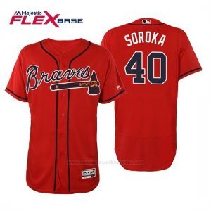Camiseta Beisbol Hombre Atlanta Braves Mike Soroka Flex Base Autentico Collezione Alternato 2019 Rojo
