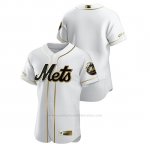 Camiseta Beisbol Hombre New York Mets Golden Edition Autentico Blanco