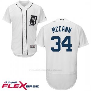 Camiseta Beisbol Hombre Detroit Tigers James Mccann Blanco Autentico Coleccion Flex Base