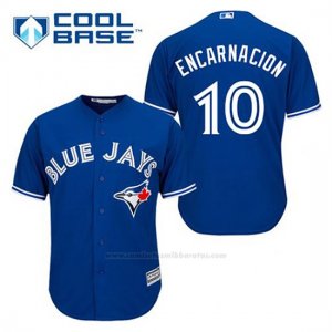 Camiseta Beisbol Hombre Toronto Blue Jays Edwin Encarnacion 10 Azul Alterno Cool Base