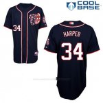 Camiseta Beisbol Hombre Washington Nationals Bryce Harper 34 Azul Azul Alterno Cool Base