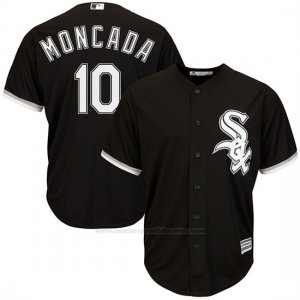 Camiseta Beisbol Hombre Chicago White Sox Yoan Moncada 10 Negro Replica Jugador