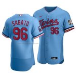Camiseta Beisbol Hombre Minnesota Twins Aaron Sabato Alterno Autentico Azul