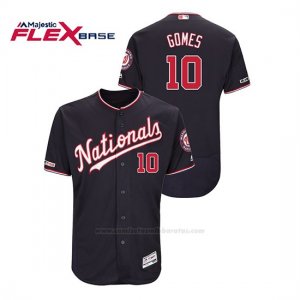 Camiseta Beisbol Hombre Washington Nationals Yan Gomes 150th Aniversario Patch Autentico Flex Base Azul