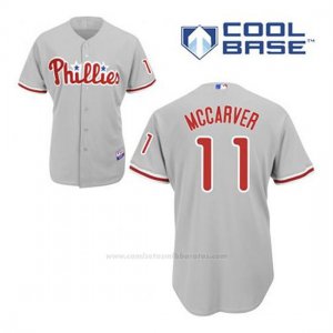 Camiseta Beisbol Hombre Philadelphia Phillies Tim Mccarver 11 Gris Cool Base